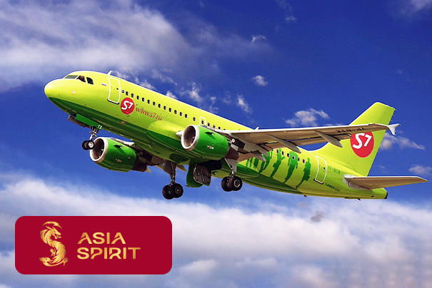 Размещение рекламы компании Asia Spirit в самолетах S7